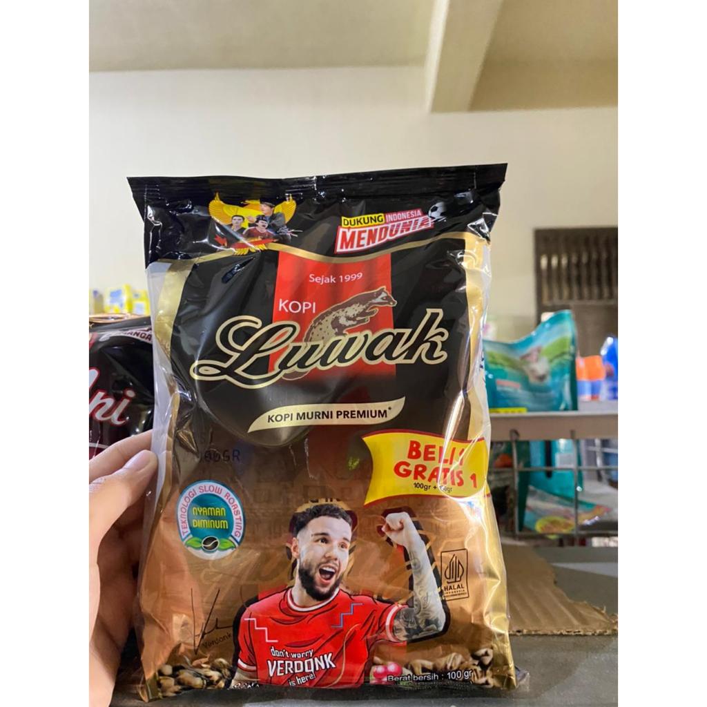 (Beli 1 Gratis 1) Kopi Luwak Hitam 100 Gram Kemasan Pouch Isi 2
