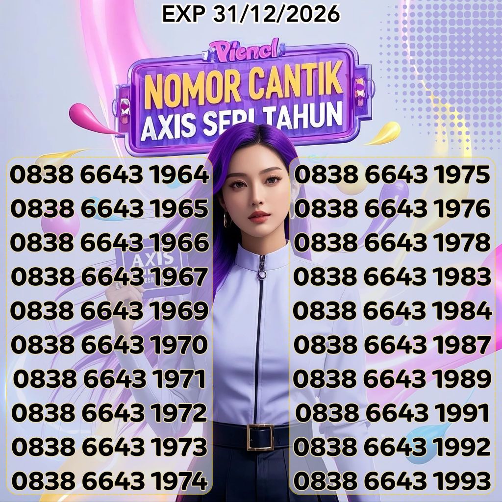 Nomor Cantik AXIS Reguler Seri Ekor Tahun Harga 15ribu