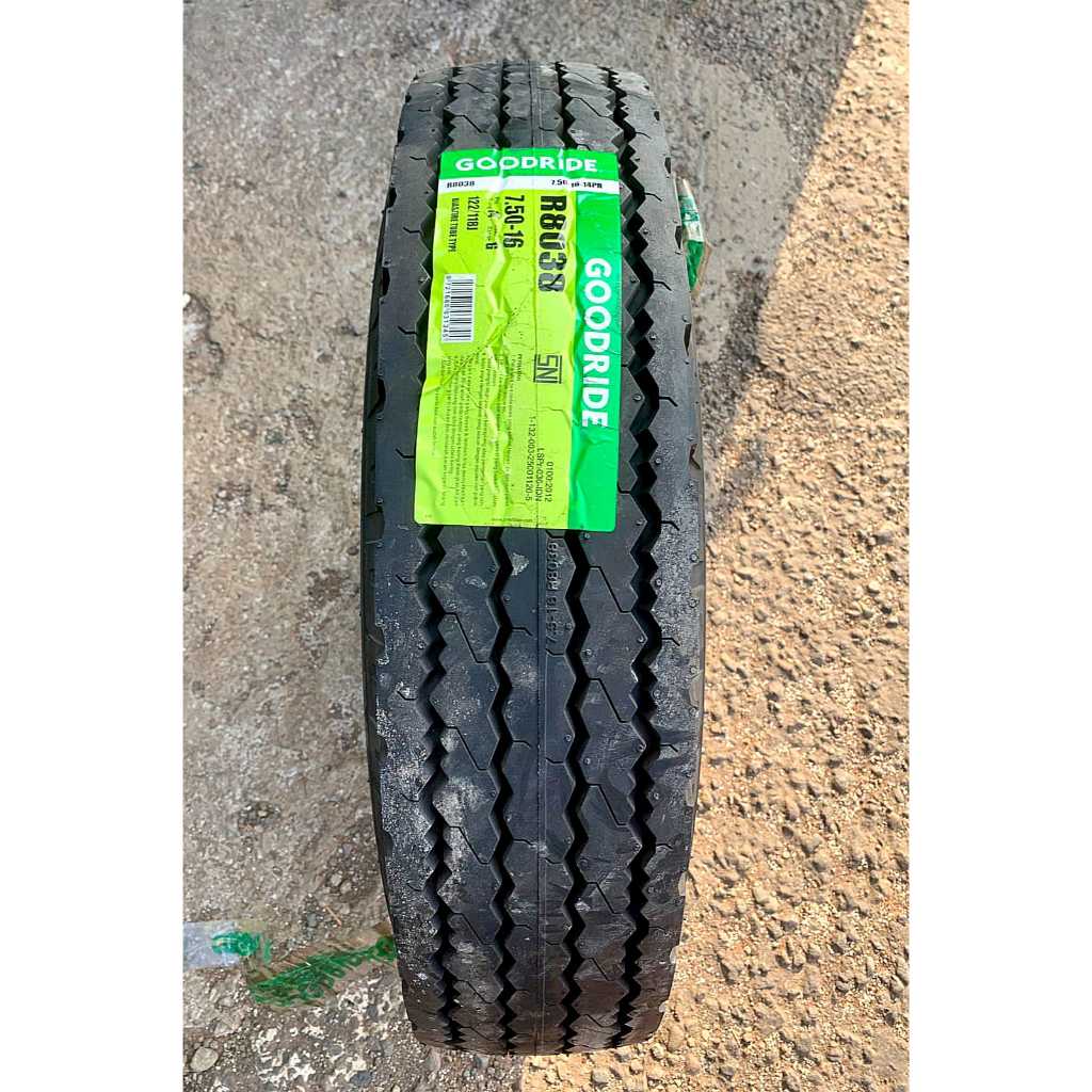 BAN TRUK BENANG GOODRIDE R8038  750-16 Ban Benang 7.50-16 14PR Nylon/Bias Tube Type Ban Truck/Truk 1