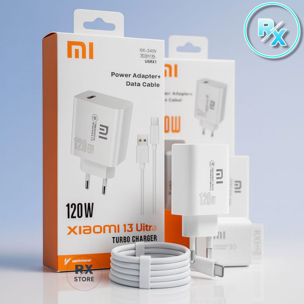 Charger Xiaomi Redmi 13 Ultra 120W Fast Charging Kepala Casan HP Micro Type-C Vooc Adapter