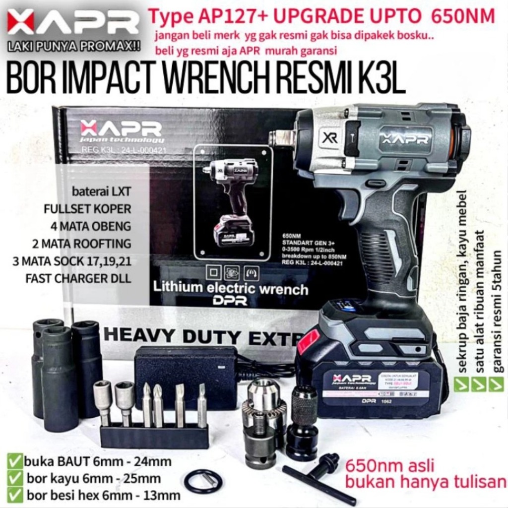 IMPACT WRENCH APR TYPE AP127+ 550NM GARANSI RESMI