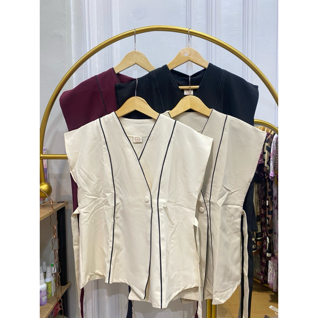 vest kancing 1 tali belakang