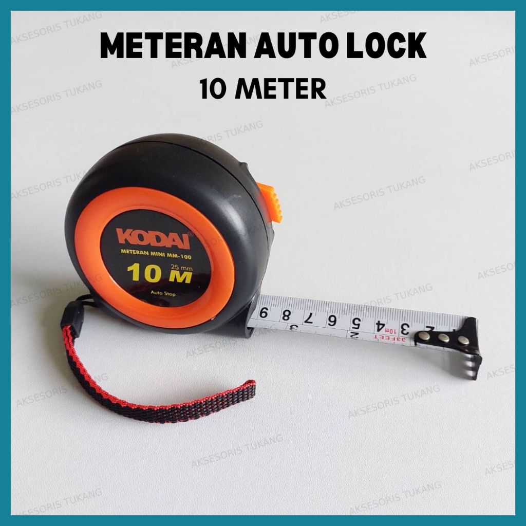 Meteran Auto Stop 10 Meter / Meteran Tukang 10m Auto Lock 10 Meter