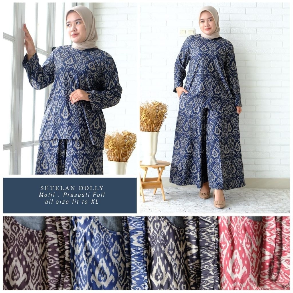 Setelan Kulot Dolly Motif Etnik Denim Calvin Jeans