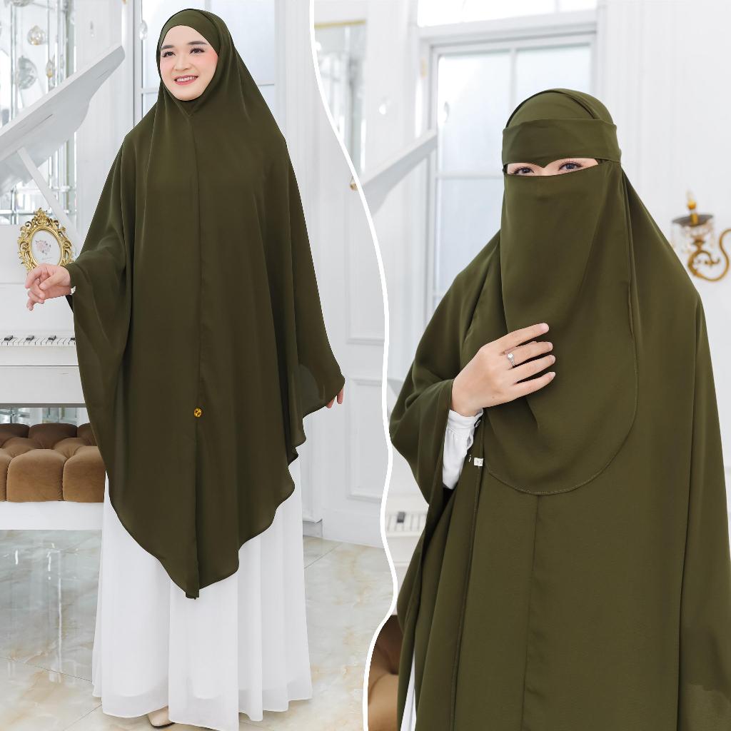 Hijabsisters - Yumna Khiban (Khimar Bandana) Syar'i Jumbo Bahan Fursan Anti UV Plus Cadar Ninja