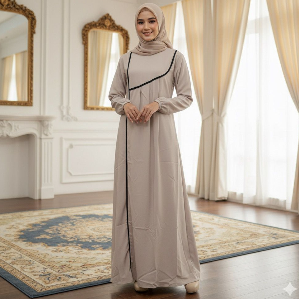 NYD - CLARISA Dress Gamis Polos Elegan Wanita Remaja Minimalis Oufit Kajian Muslimah Lebaran Ramadha
