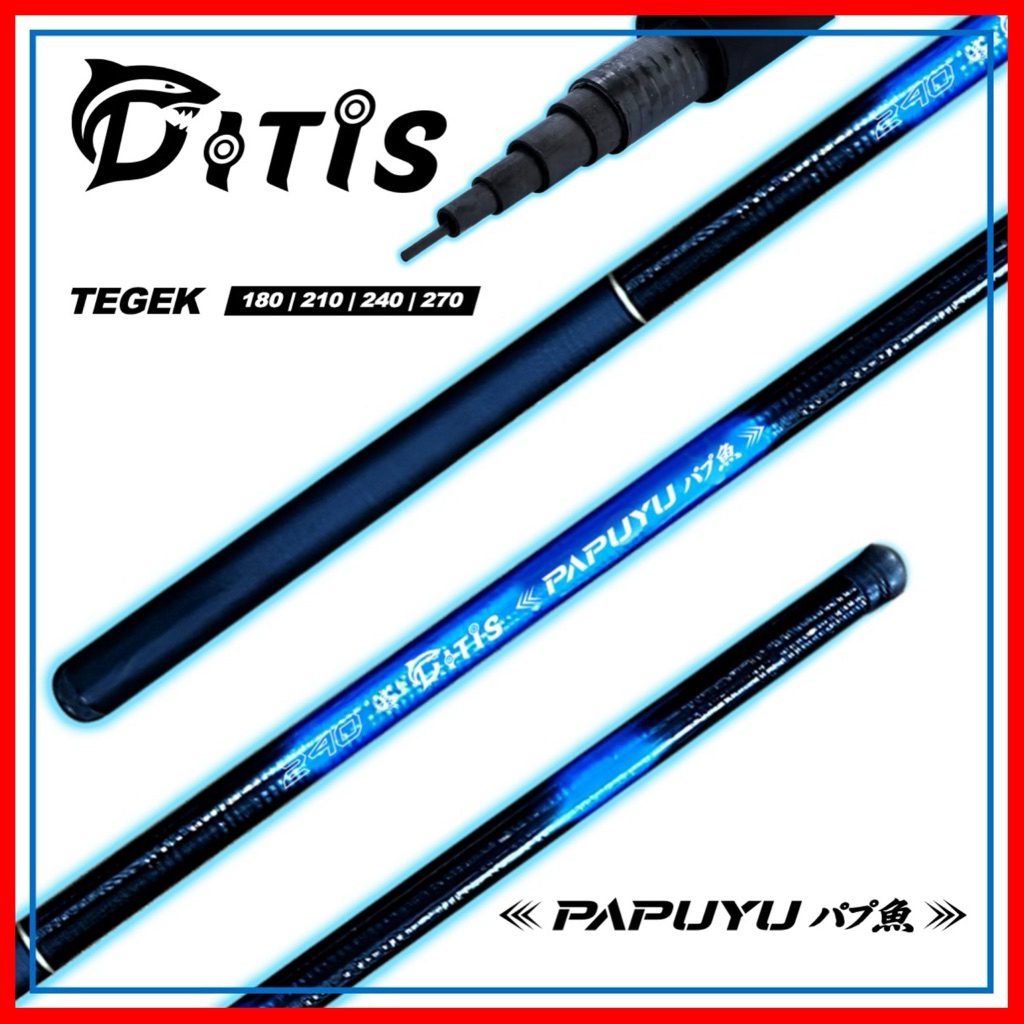 Tegek 1.8m/2.1m/2.4m/2.7m Ditis Papuyu Pole Pancing teleskopik