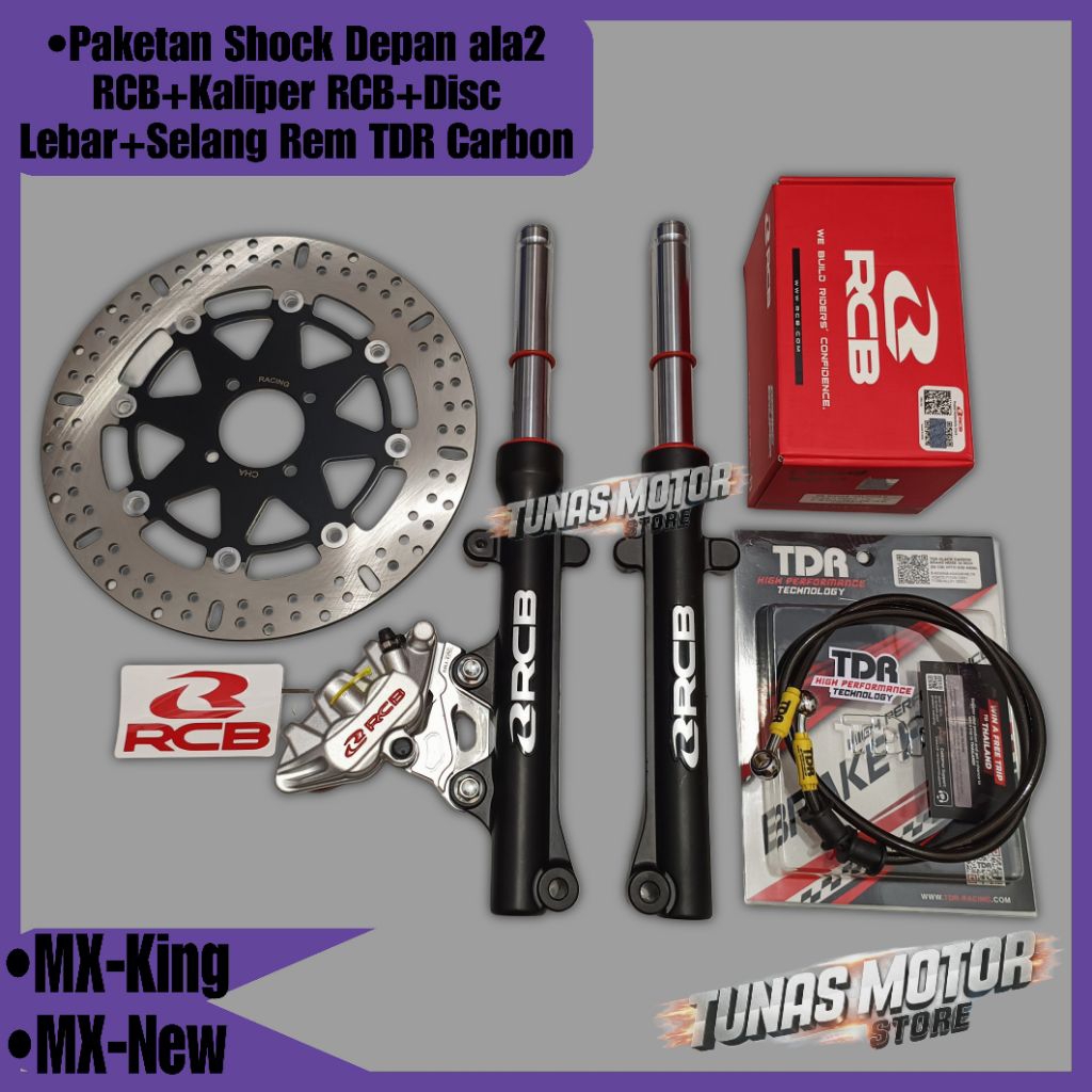 Paketan Shock Depan ala2 RCB MX KING, MX 135 FIZR JUPITER VEGA Shock Depan MX king /MX new 135 emble