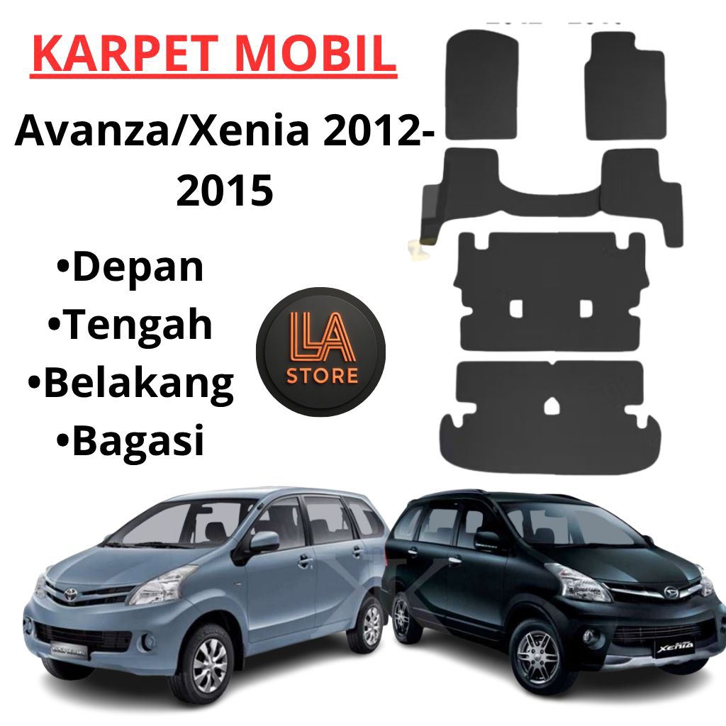 Karpet Mobil Avanza/Xenia 2012-2015 fullset depan tengah belakang bagasi