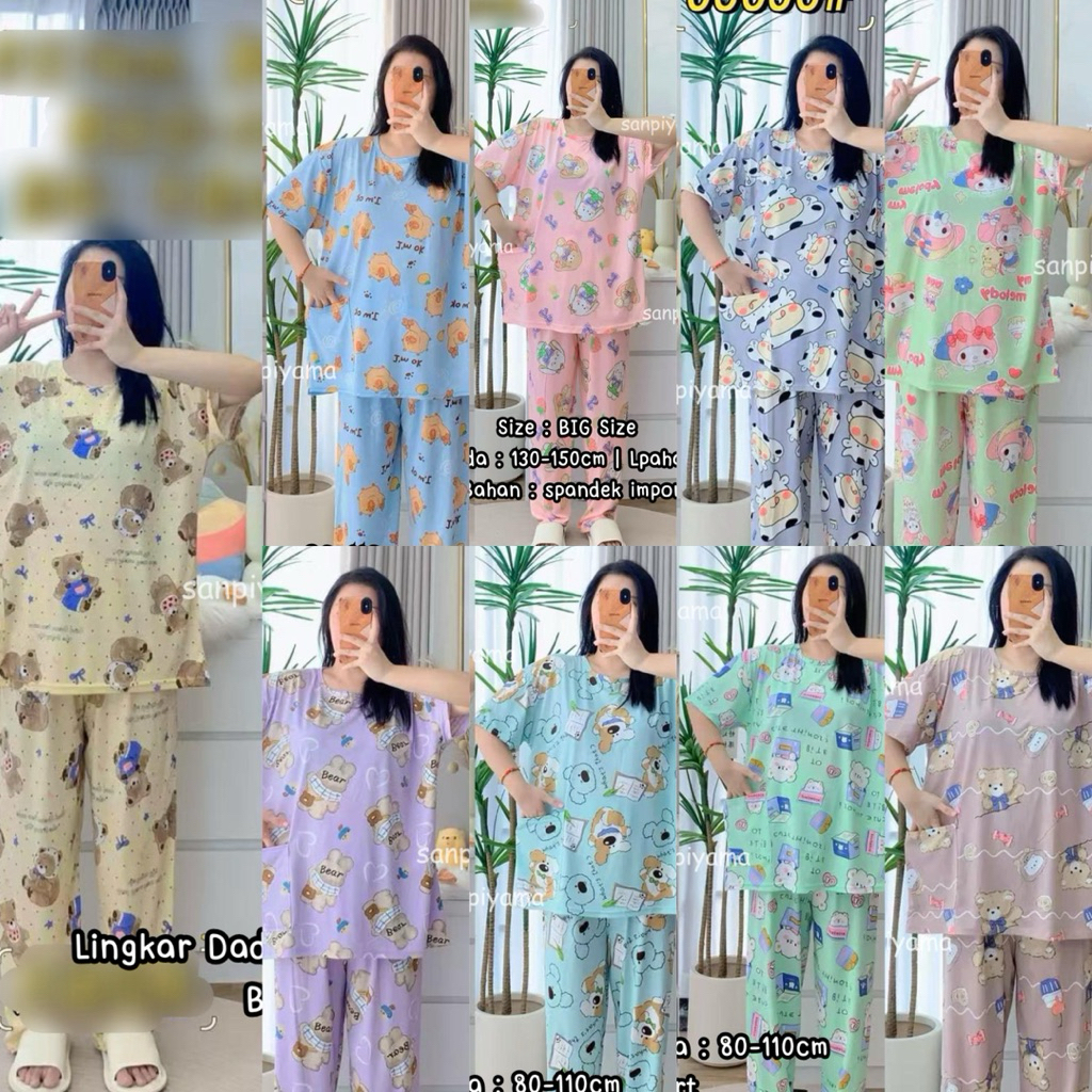 SP -  SATUAN Setelan Baju Tidur CP Jumbo Import LD 130-150cm