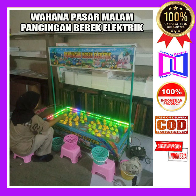 Mainan pasar malam pancingan bebek elektrik 2 putaran