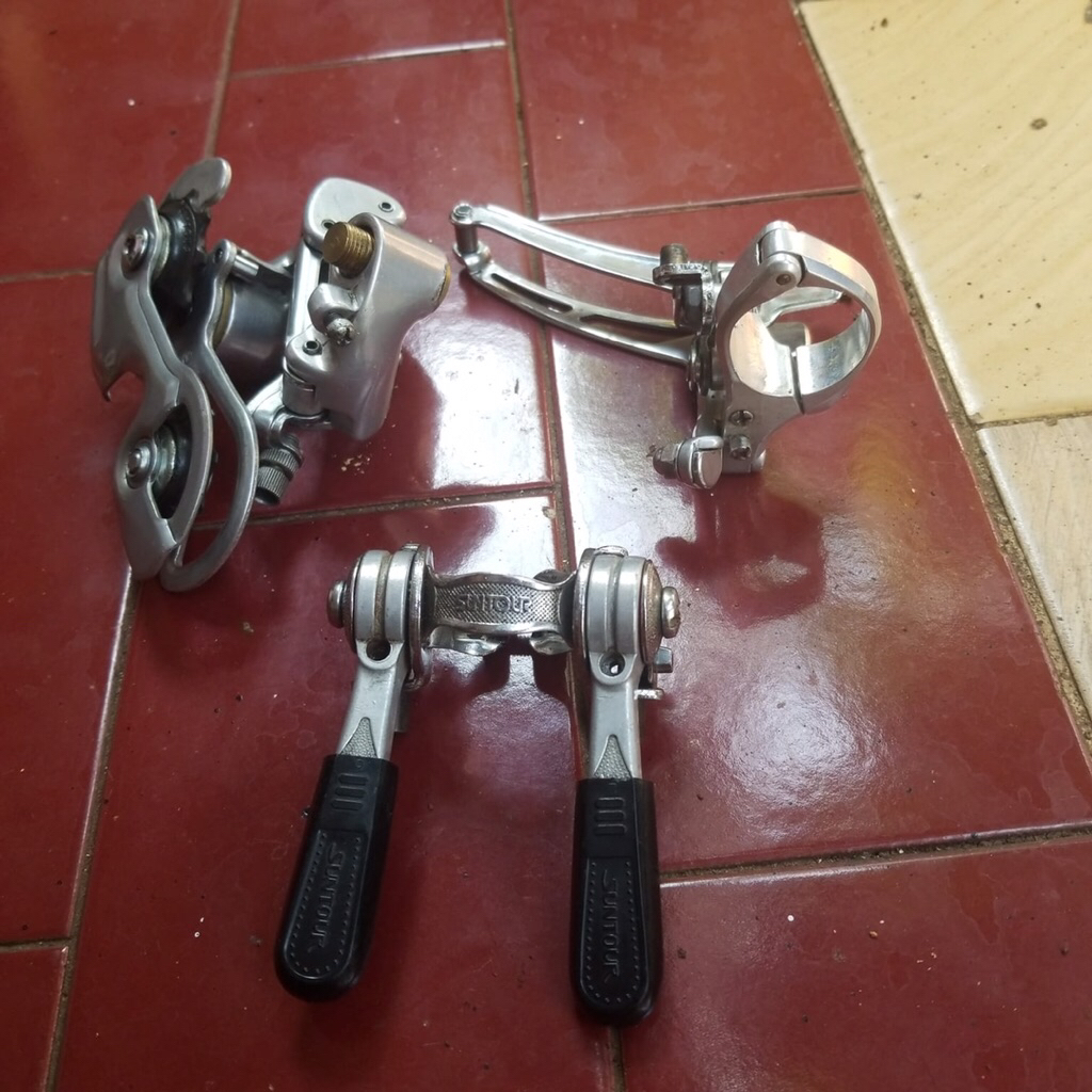 RD FD Shifter Mini Groupset Suntour Le Pree 2x6 sepeda balap jepang jadul