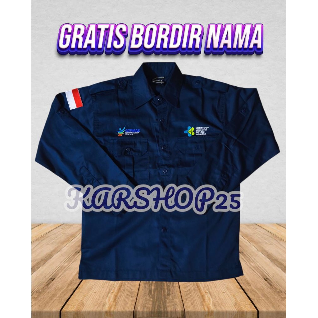 KEMEJA KEMENKES LENGAN PANJANG TERBARU KEMEJA KERJA GERMAS KEMEJA GERMAS