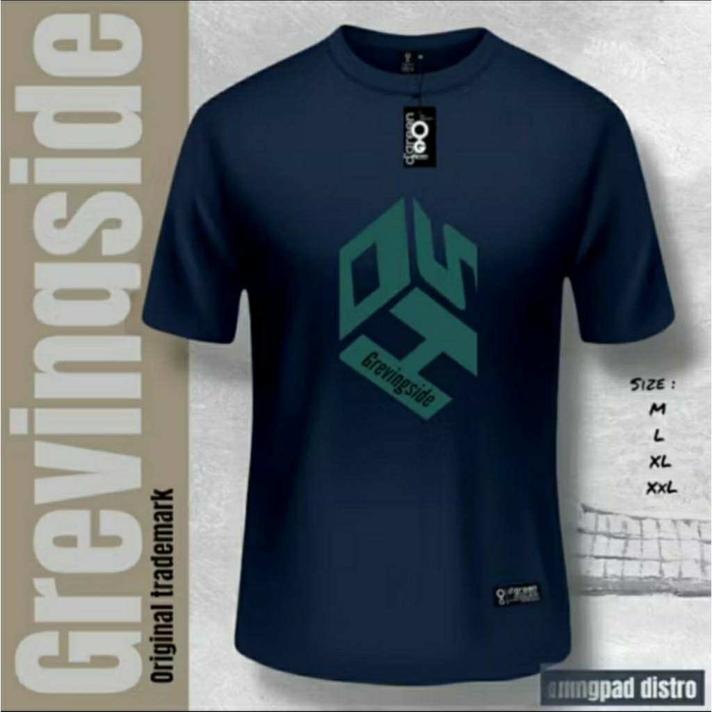 kaos distro original 100% // kaos grevingside local brand // kaos pria terbaru  // kaos motif simple