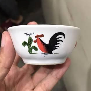 Mangkok Mini Keramik Gambar Ayam Jago