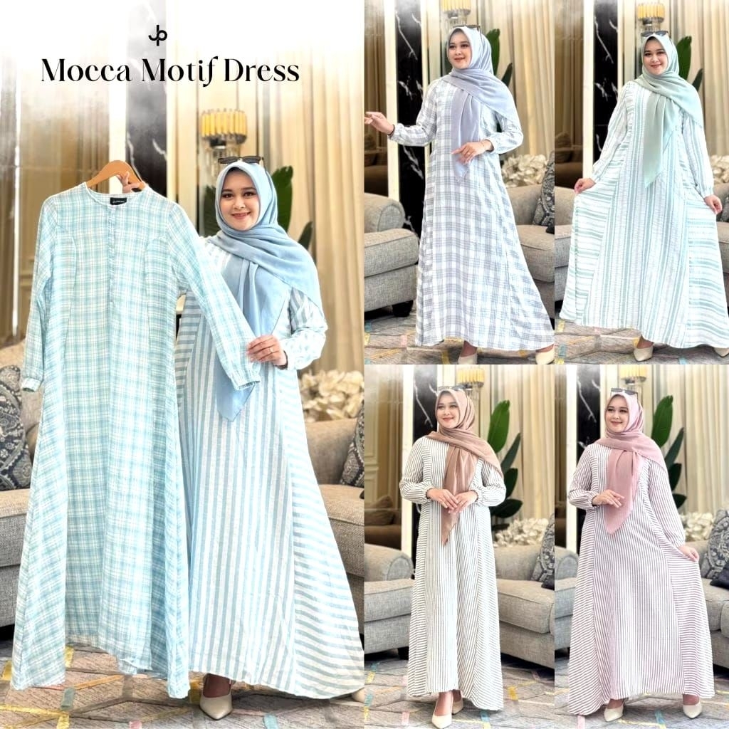 [READY] MOCCA MOTIF DRESS by JOURNEY / Gamis Salur / Gamis Remaja Dewasa Wanita Muslimah / Gamis Leb