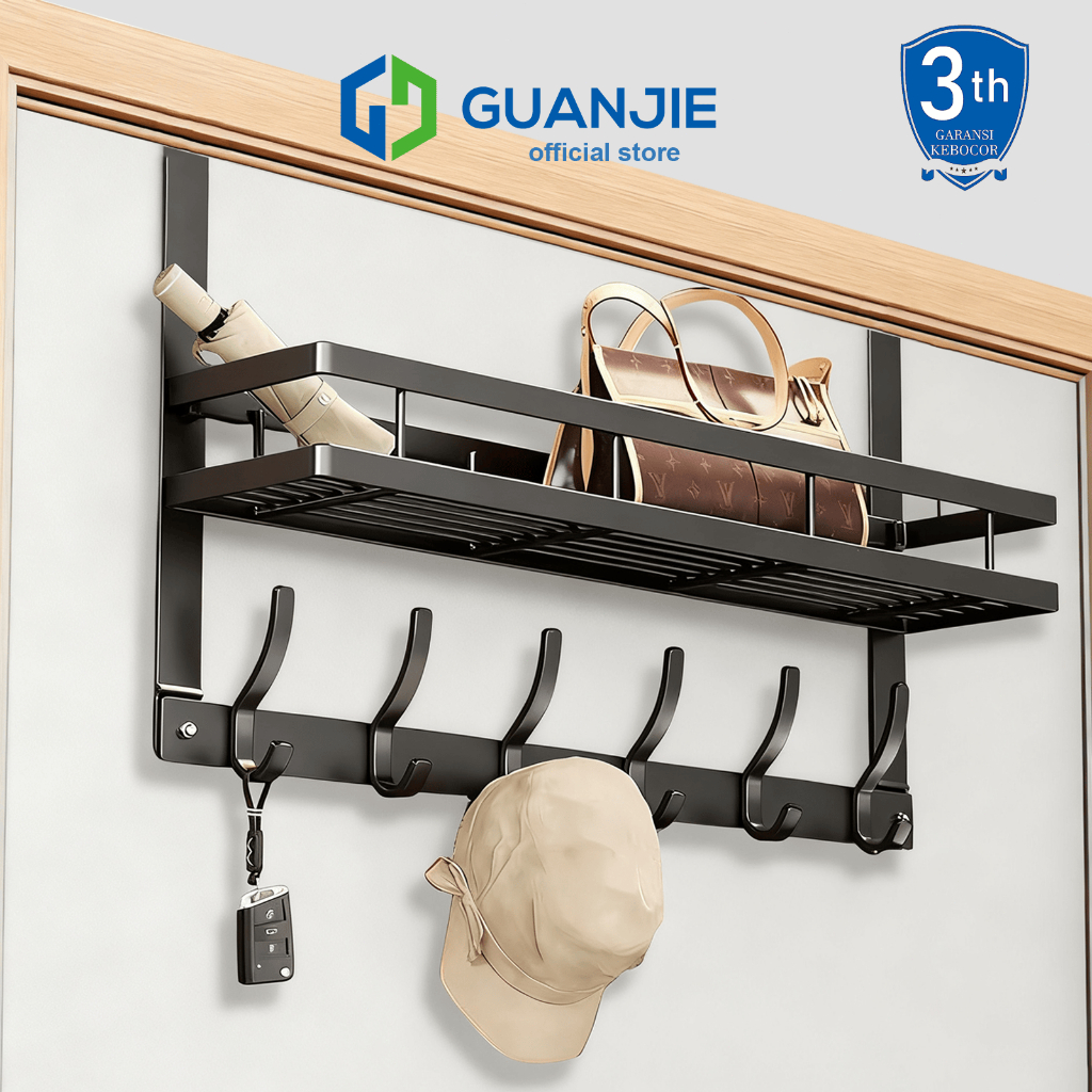 GUANJIE - Gantungan Baju Pintu Stainless Kualitas Tinggi SUS 304, Durable Stable Anti Gores Anti Kar