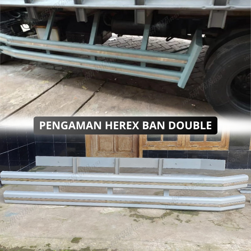 PENGAMAN HEREX TRUK SAMPING BAN DOUBLE BAHAN PLAT BESI FULL POXY PLUS STAINLESS SET SPAKBOR SLEBOR H