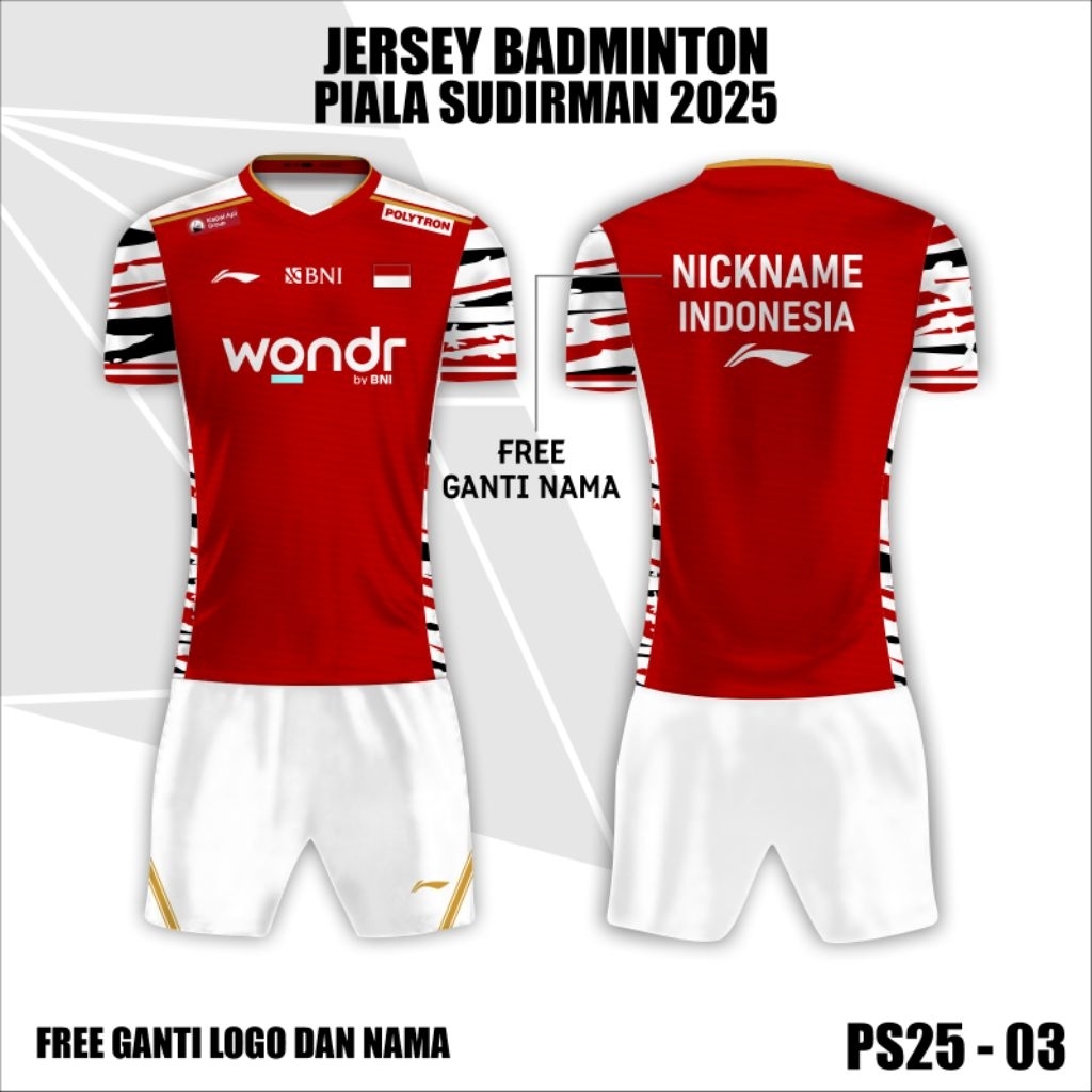 Set Jersey Badminton Piala Sudirman 2025