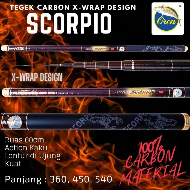 Joran Tegek Orca SCORPIO 360 450 540CM Original Hard Action