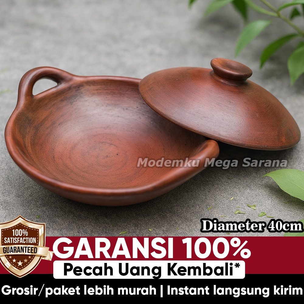 Gerabahku | Wajan Tanah Liat Gerabah Wajan Tradisional - Diameter 40 cm