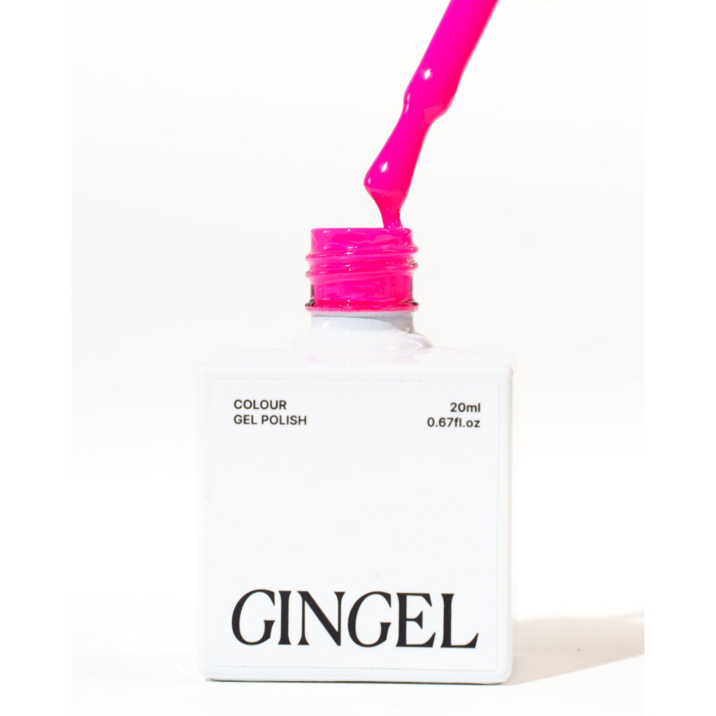 Gingel - Cat Kuku Kutek Warna Neon Merah Muda Nail Polish Color Gel Polish Pink Neon 20ml #024