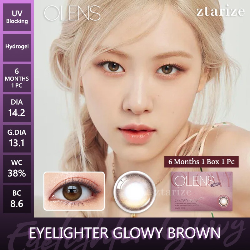 ztarize - Ready Stock - OLENS Eyelighter Glowy Brown 6 Months Soft Contact Lens 1 Pc - OLENS x BLACK