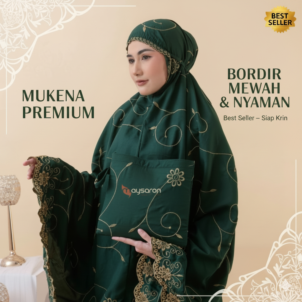 Maysaron_ Mukena Setelan Dewasa Katun Bordir Gracella Teratai Jumbo Katun Premium
