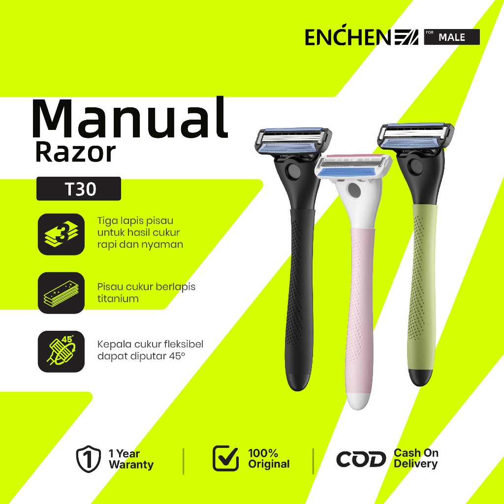 ENCHEN T30  Alat Cukur Comfortglide Razor T30R Razor Pisau Cukur Isi Ulang
