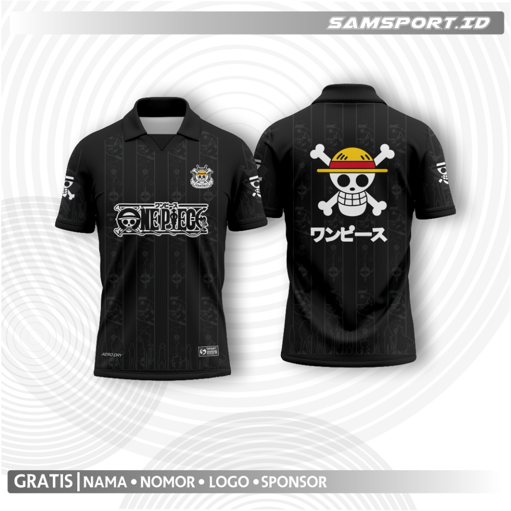 Baju Kaos Jersey One Piece Vintage Retro Kaos Anime Full Printing Unisex