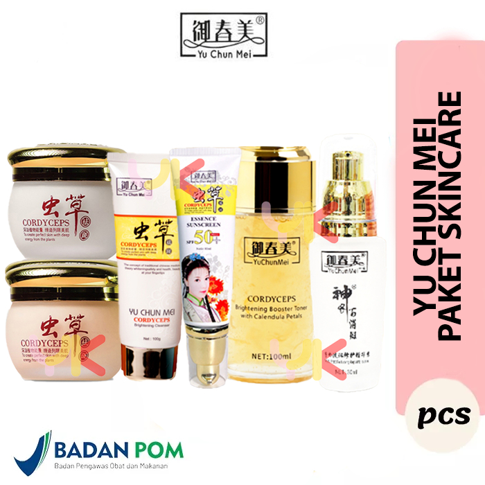 Paket Lengkap Cordycept Yu Chun Mei Original - YU CHUN MEI Cordyceps Whitening KIT Gold
