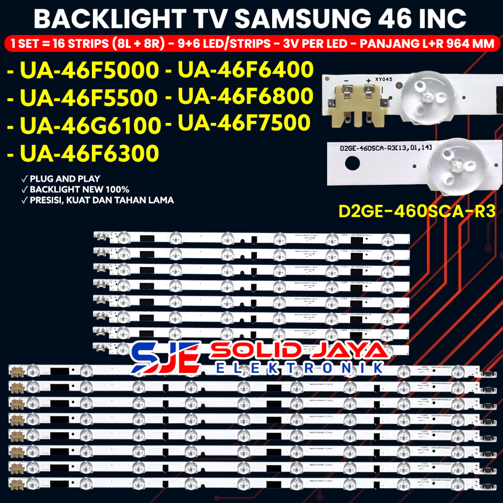 BACKLIGHT TV SAMSUNG 46 INCH UA46F5000 UA46F5500 UA46F6100 UA46F6300 UA46F6400 UA46F6800 UA46F7500