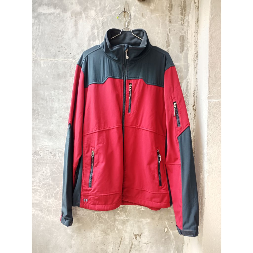 BLACK DIAMOND, DOUBLE DIAMOND, MEN'S, RED/GRAY, SOFT-SHELL JACKET, PRELOVED