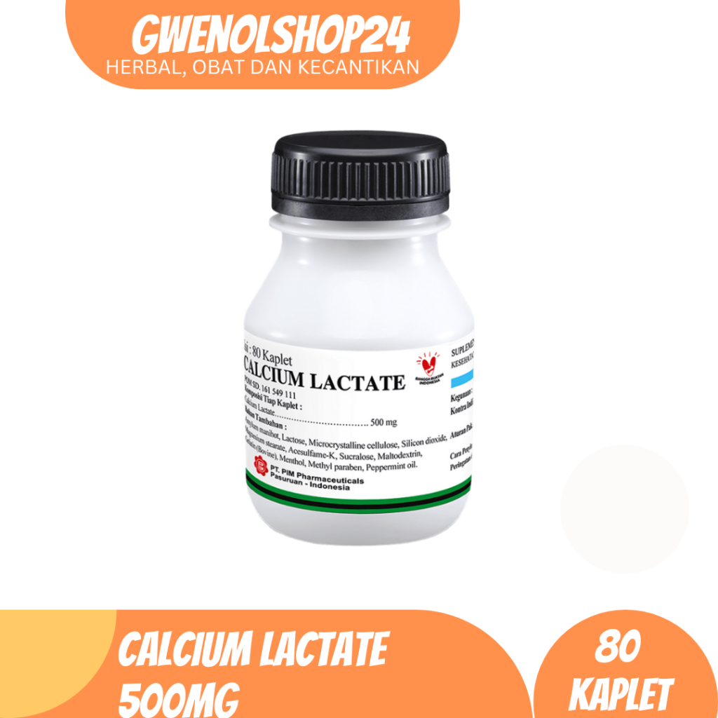 Calcium Lactate 500 Mg Botol Pim 80 Tablet