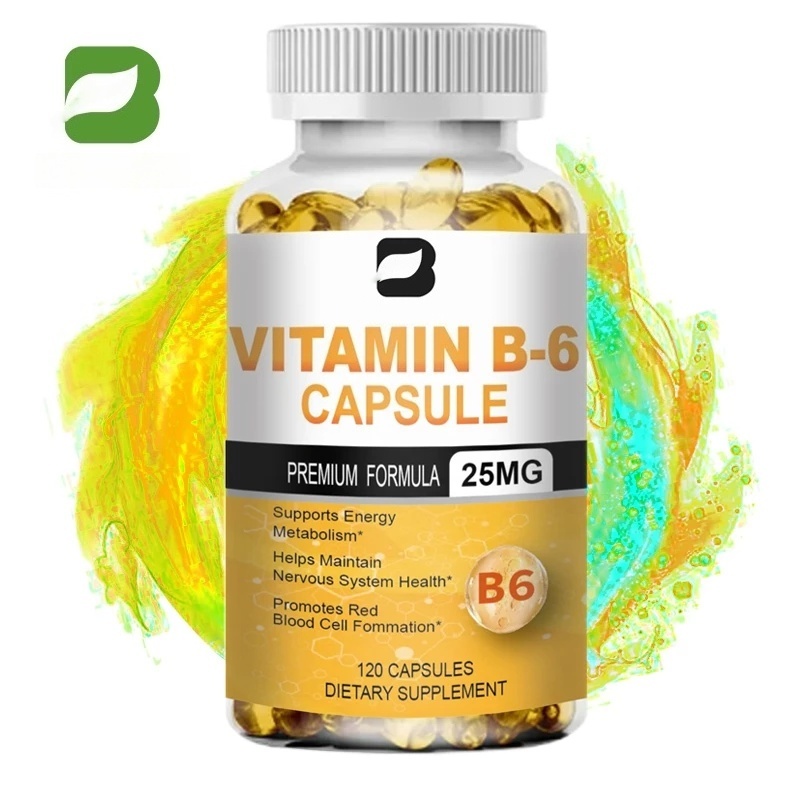 BEWORTHS Vitamin B6 Capsules 25mg B6 Pyridoxine Supports Hair Darkening Healthy Skin Metabolism Card