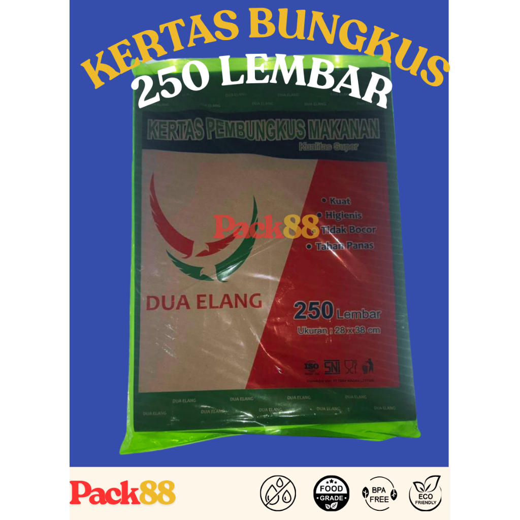 DUA ELANG HIJAU KERTAS BUNGKUS TEBAL CAP DUA ELANG ISI 250 LEMBAR