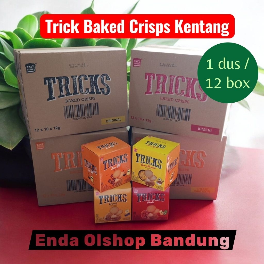 ( Paket 1 DUS / 24 BOX ) Tricks Biskuit Kentang Potato Baked Crisps All Varian Rasa