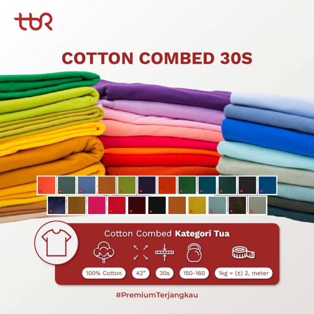 Kain Kaos Cotton Combed 30s - Warna Tua - Kain Katun - Bahan Kaos - TBR