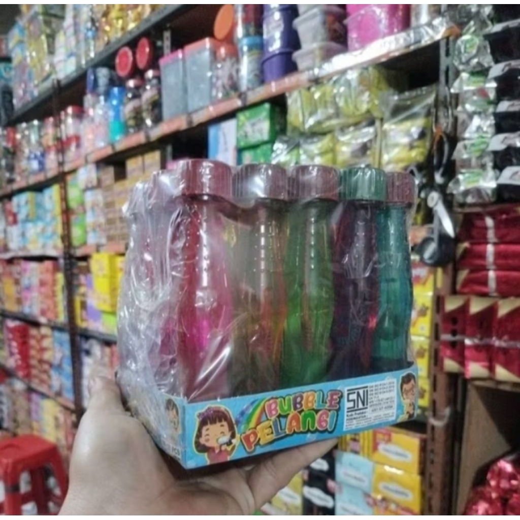Mainan Anak Tiup Air Sabun/Bubble Gelembung Balon Warna Warni isi 20pcs
