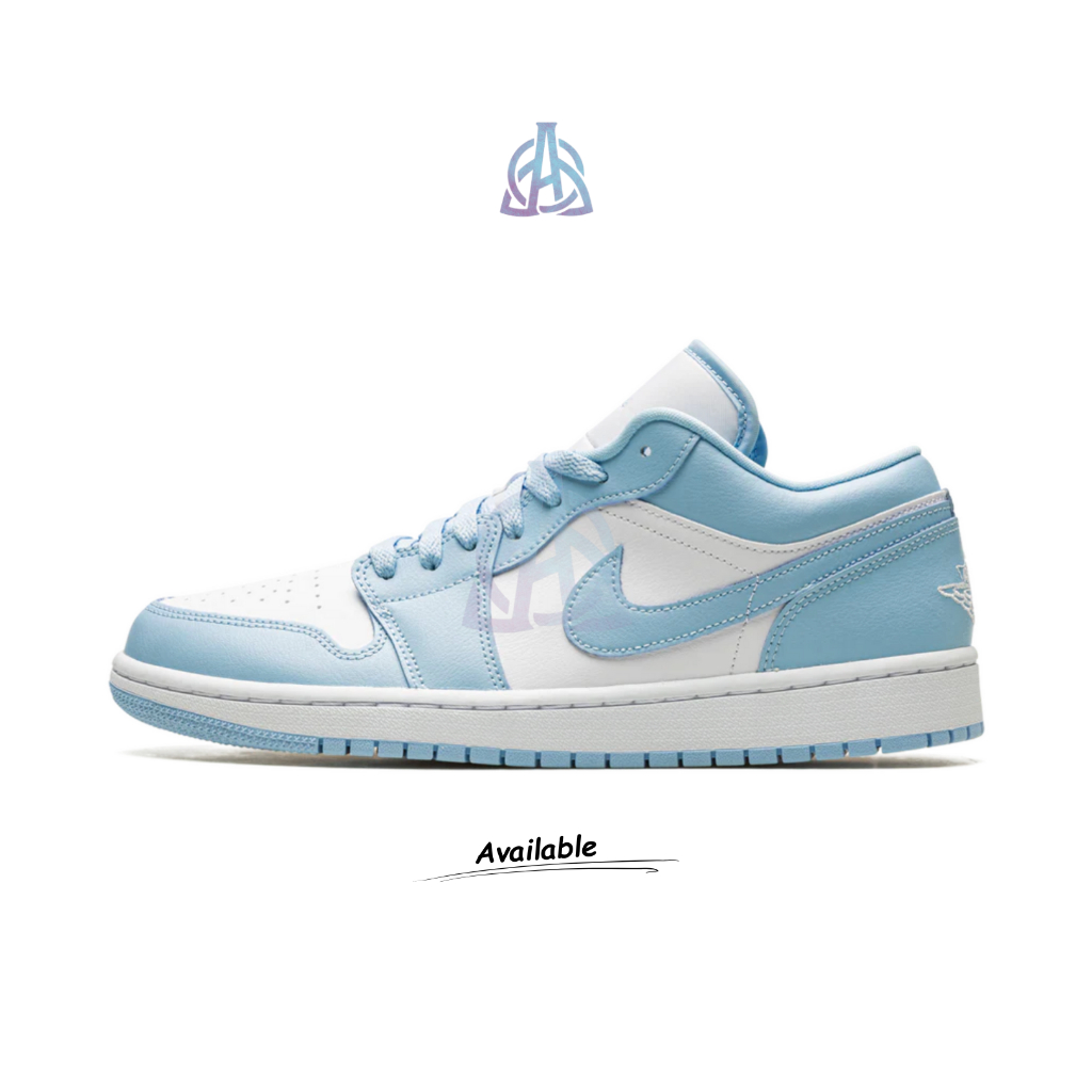 Arcana. - Air Jordan 1 Low White Blue Ice Light Blue White Sneakers Authentic