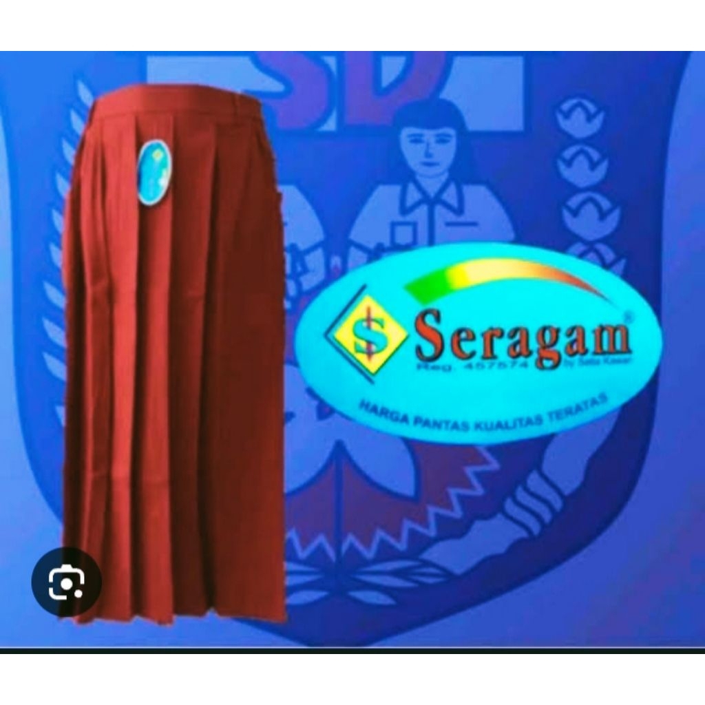 rok merah panjang rempel SD merek SERAGAM.rok merah SD.rok merah panjang SD.rok merah rempel SD.