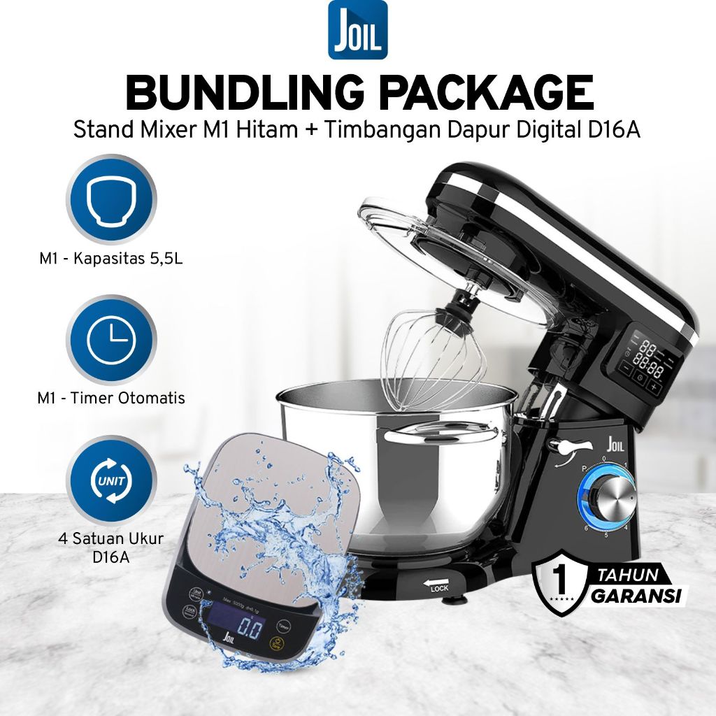 Joil Bundle Stand Mixer Timer Off & Timbangan Digital Waterproof