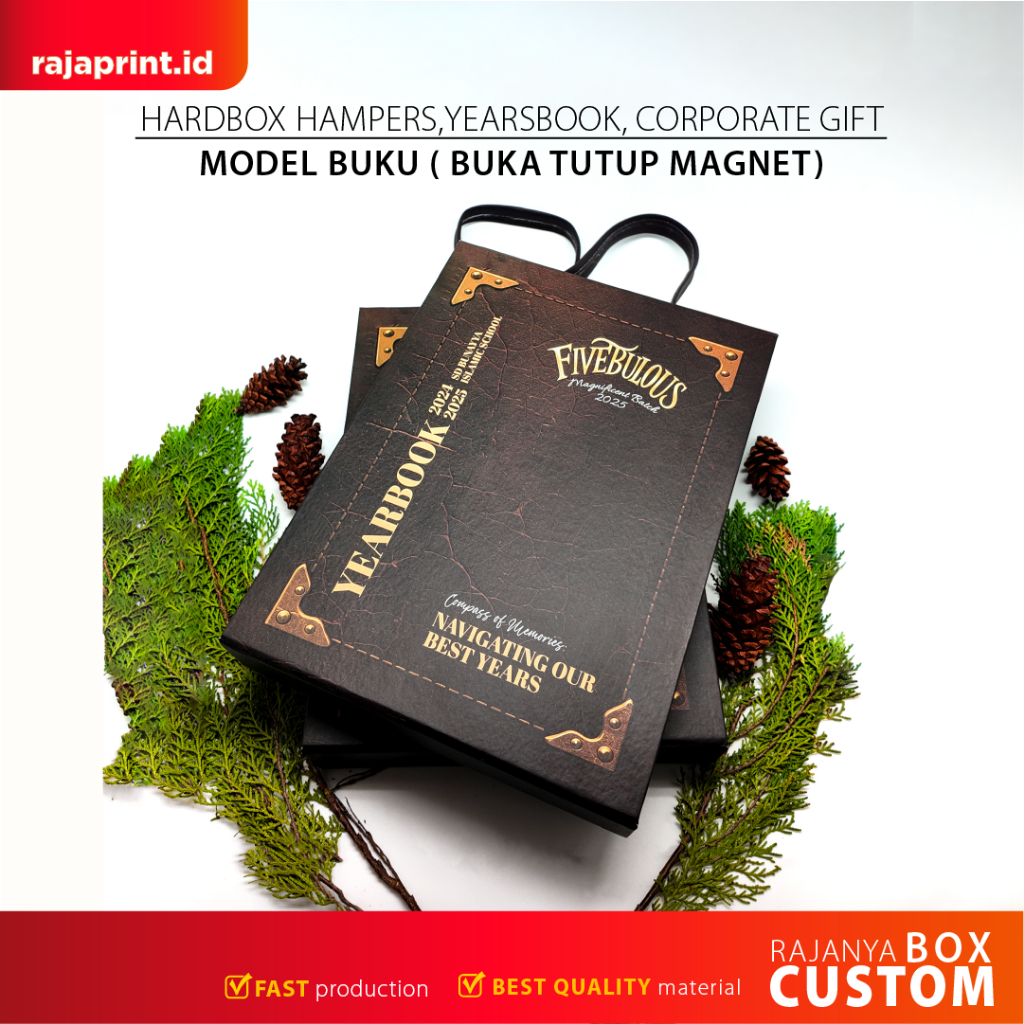 Buku tahunan sekolah / Hardbox Yearbook Custom / giftbox Premium / kotak hadiah / hampers / corporat