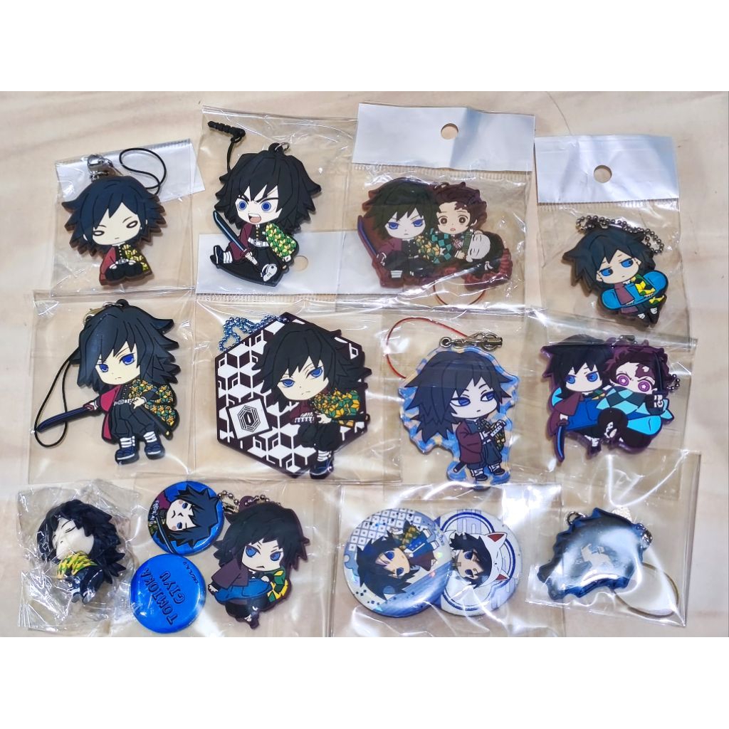 (UPDATE 31 DEC) Tomioka Giyu Merch/ Ganci Giyu/ Pin Giyu/ Rubber Giyu/ Demon Slayer/ Kimetsu No Yaib