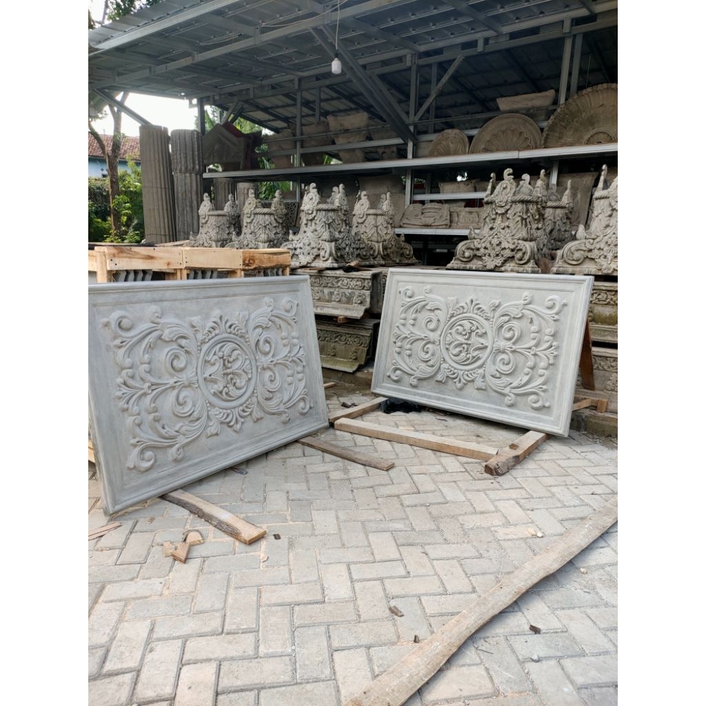 Ornamen Panel Dinding GRC Cetak Full Beton Ukuran 1m x 1.5m