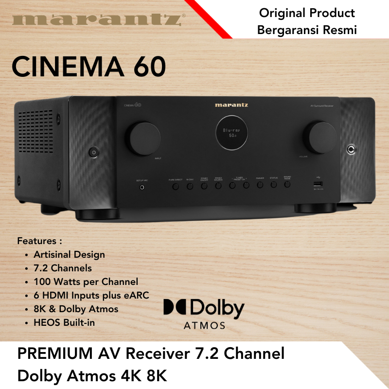Marantz Cinema 60 AV Receiver 7.2 Channel Dolby Atmos 4K 8K