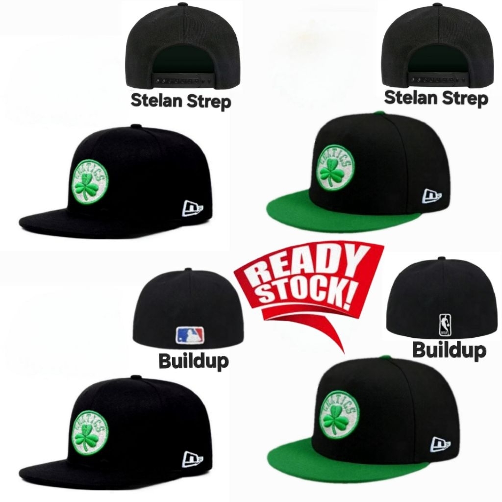 Topi Snapback Pria Bordir Bahan Tebal Keren Logo Celtic Hip-hop Built Up Dan Stelan Caps Baseball Vi