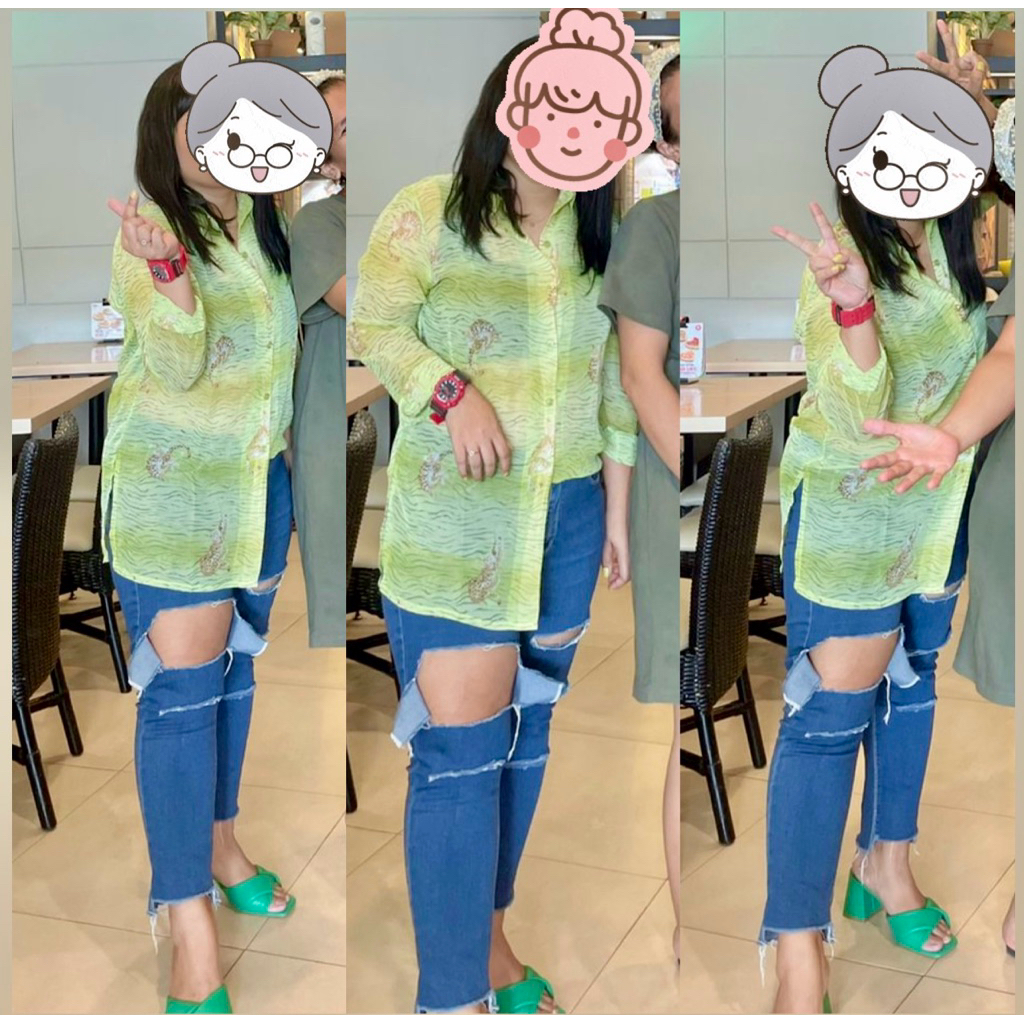 Kemeja Wanita Sifon Tebal Jumbo Pl