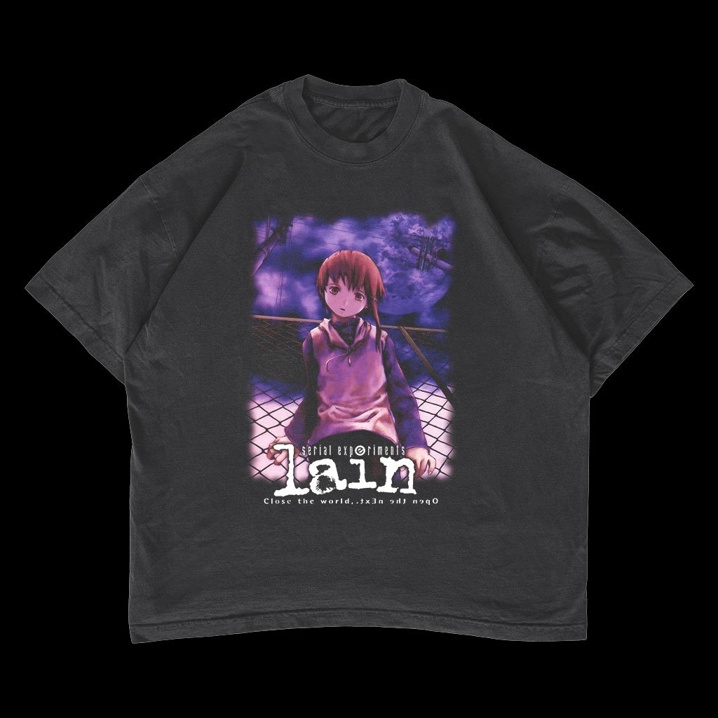 Kaos Serial Experiments Lain Oversized T-shirt Anime