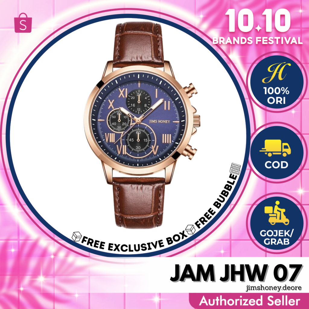 JAM TANGAN JIM HONEY JHW 07 Pria Laki-Laki Fashion Besar Analog JH Ori Murah